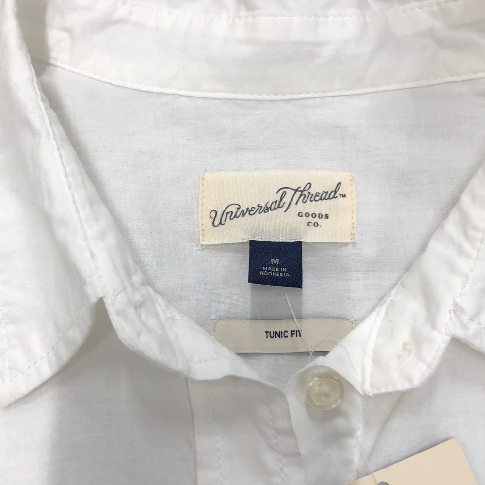 Universal Thread White Button Down Tunic Shirt NWT - image 2